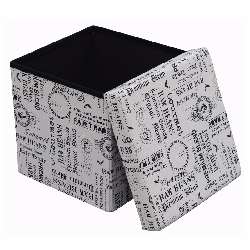 Customized Modern Butterfly Cotton Linen Folding Storage Bedroom Ottoman for Living Room Stool Cover