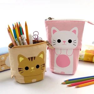 Cute Flexible Canvas Pencil Case School Supplies Gift Stationery Pencil Pouch