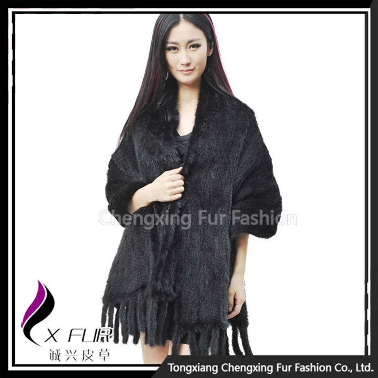 CX-B-M-25A 2016 Fashion Elegant Lady Luxury Genuine Mink Fur Shawl