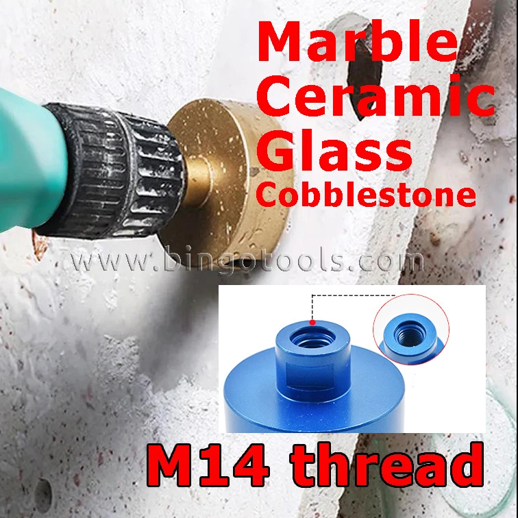 D30 thread M14 Vacuum Brazed Diamond Core Drill Bits angle grinder diamond  hole opener  for Marble cobblestone glass