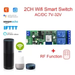 DC AC 12V 24V 32V Ewelink WiFi Switch Relay Smart Home 433mhz Remote control wifi module motor Curtain switch work with Alexa