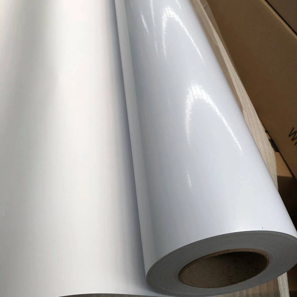 DERFLEX High quanlity  0.10mm 140g white back self adhesive vinyl for eco solvent printing