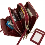 Designer Smartphone Pu Faux Leather Rfid Blocking Wallet Casual Cell Phone Accessories Case Ziplock Mobile Phone Wallet Bags