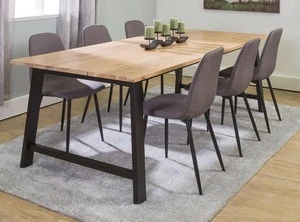 Dining table sets &amp; chair dining room furniture metal and wood table