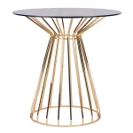Dinning table set metal dinning table set modern dinning table with glass on the top
