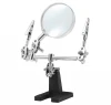 DIY Adjustable Third Hand Soldering Stand Desk Helping Magnifier With 5X Magnifying Glass