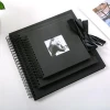 DIY Scrapbook Photo Album with Cover Photo Pocket 60P Silk Ribbon Album Craft Paper Album for Guest Book, Anniversary Gifts