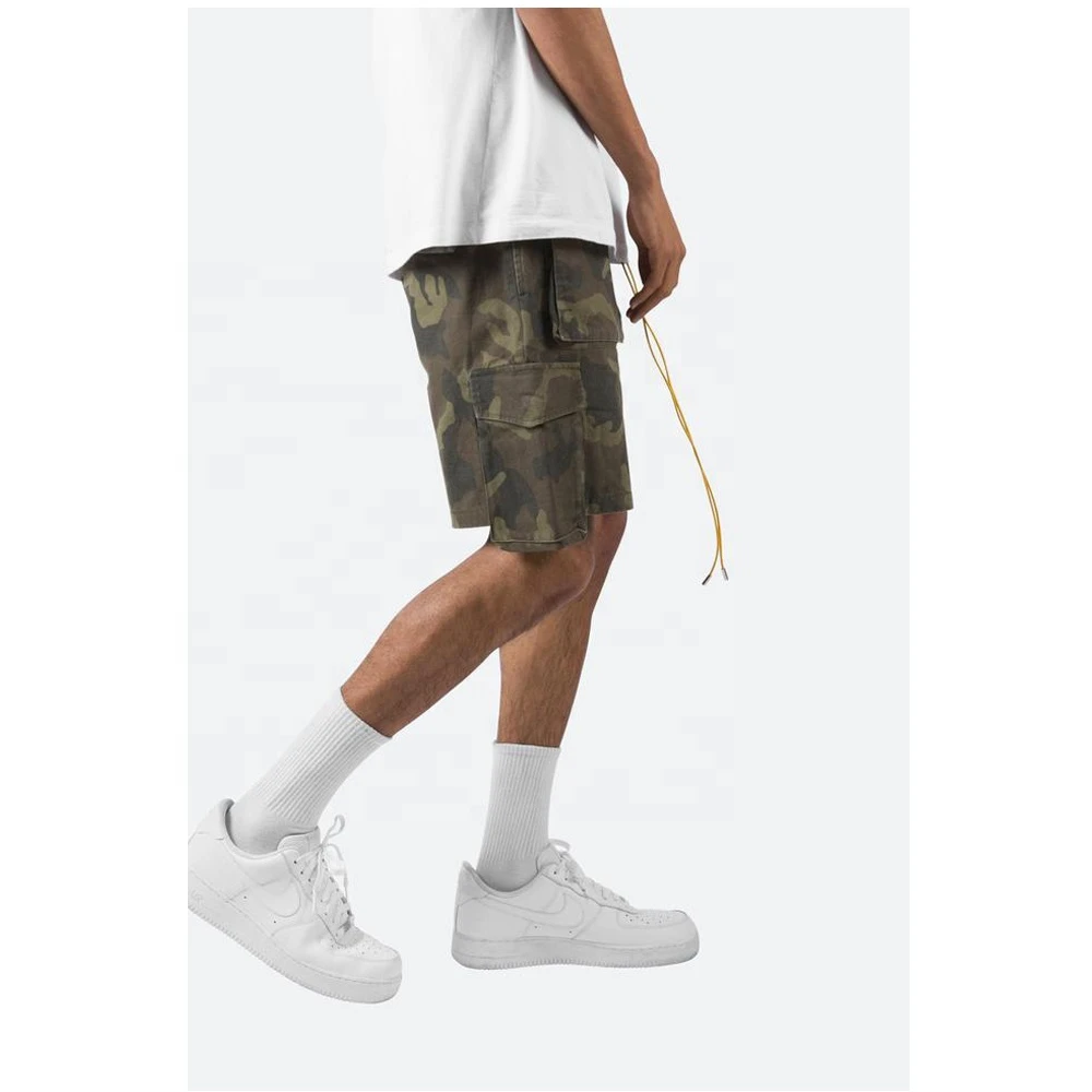 DiZNEW Military Mens Casual Pants Cargo Denim Shorts Waistband with drawstring