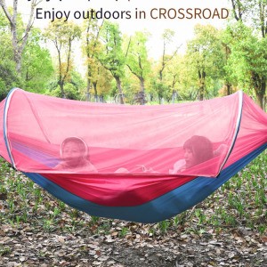 Double person indoor outdoor anti-tear parachute fabric high quality hammock swing with mosquito net