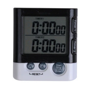 Dual Group Display Small Digital Kitchen Timer Magnetic with Countdown and Memory Function