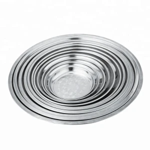 Durable stainless steel dinner plate & dishes / food serving tray