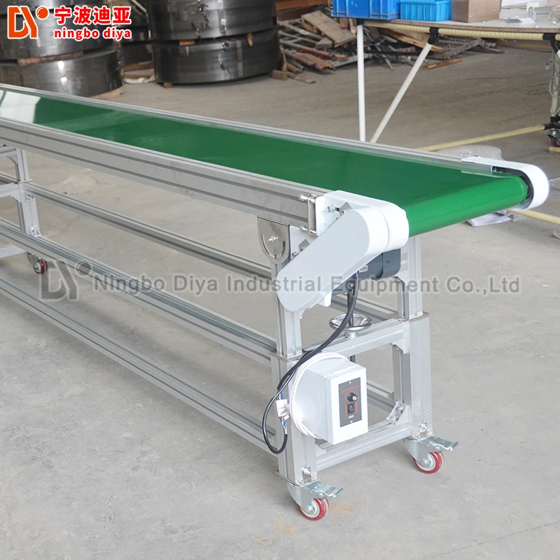 DY-C268 Lengthen Conveyor rubber Belt PVC Belt Conveyor Line  Moveable  In Factory or Warehouse