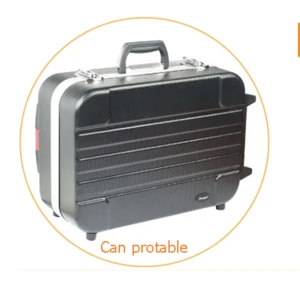 Easy Carry Locking Aluminum Hard Trolley Tool Case With Wheels and Handle