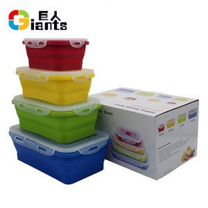 Eco-friendly Food Grade Non-toxic Silicone collapsible food storage containers