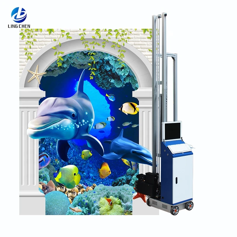 ECO Large-scale indoor and outdoor wall automatic printing equipment vertical glass wheel inkjet printer