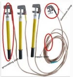 Electric equipment grounding system 5KV-500KV, fiberglass Rob, Aluminium clampwith copper wire