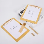 Electroplated Titanium Gold Custom Stainless Steel Storage Metal Plate Folder Clipboard