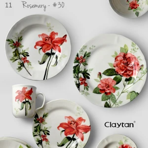 English Ceramic Dinnerware set From Malaysia Rosemary For Food Contact