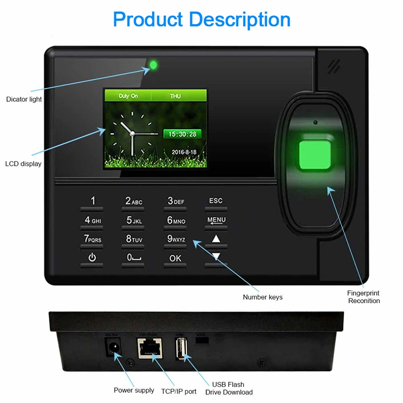 Eseye Biometric Fingerprint Time Attendance Machine For Fingerprint Access Control System With RFID Card