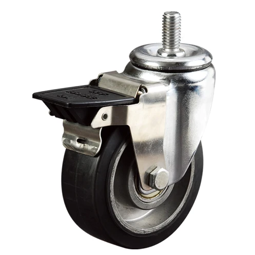Factory 3 inch swivel expanding adapter PU Caster with brake