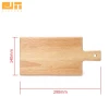 Factory cheap hot sale Rectangle Rubber Wood Cutting Board with Handle Wooden Serving Boards for kitchen