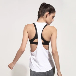 Factory Cheap White Cotton Loose Sleeveless Stringer Tank Tops for Women Exercise Sportswear