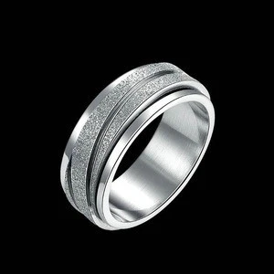 Factory direct sales of stainless steel sandblasted ring titanium steel mens ring