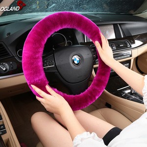 Factory Price real Fur Fluffy Car Steering Wheel Cover For Auto Accessories Interior Australian Merino Sheepskin Fur