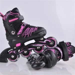 Factory price wholesale with or without led lights inline skates durable adjustable flashing roller skates with CE test Report