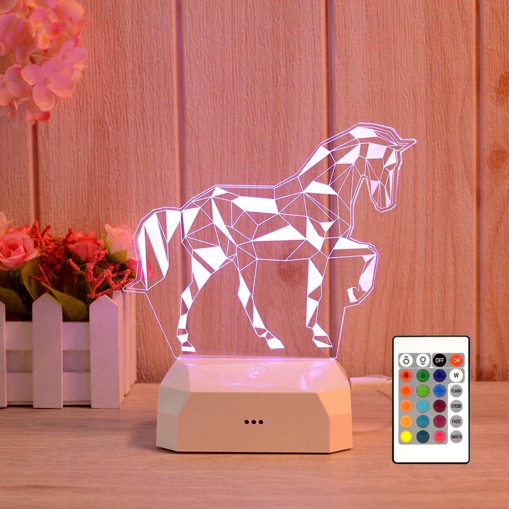 Factory wholesale 16 Colors Changing 3d acrylic night light Table Lamp night led light