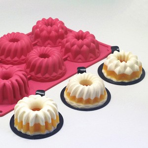 Factory wholesale 6 Cavity Silicone 3D Mini Chiffon Cake Mold DIY Baking cake Tools kitchen tools