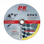 Factory Wholesale Powerkin 9" Resin Bonded Abrasives Tools Cutting And Grinding Disc For Metal And Copper Alumina