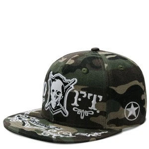 Fashion High Quality 3d embroidered brim camouflage hiphop caps