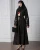 Import Fashion Muslim open front abaya  flare Lace cuffs long sleeve loose fitting cardigan dress islamic clothing from China