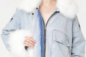 Fashion Oversized Coat Hot Sale Winter Warm Jackets Real Raccoon Fur Collar Jean Coats Women