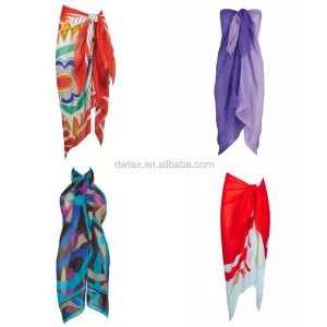Fashionable Beach Pareo Sarong in 100% RPET recycled Polyester Audited Factory