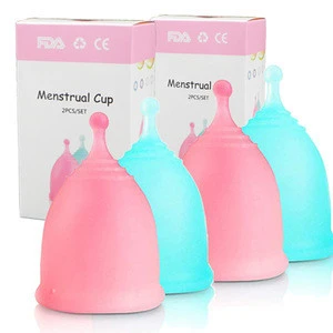 FDA CE 100% Medical Silicone Female Reusable Silicone Menstrual Cup Period Soft Medical Moon Cups