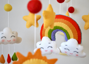 felt baby mobile for a new baby gift nursery mobile for baby shower decoration
