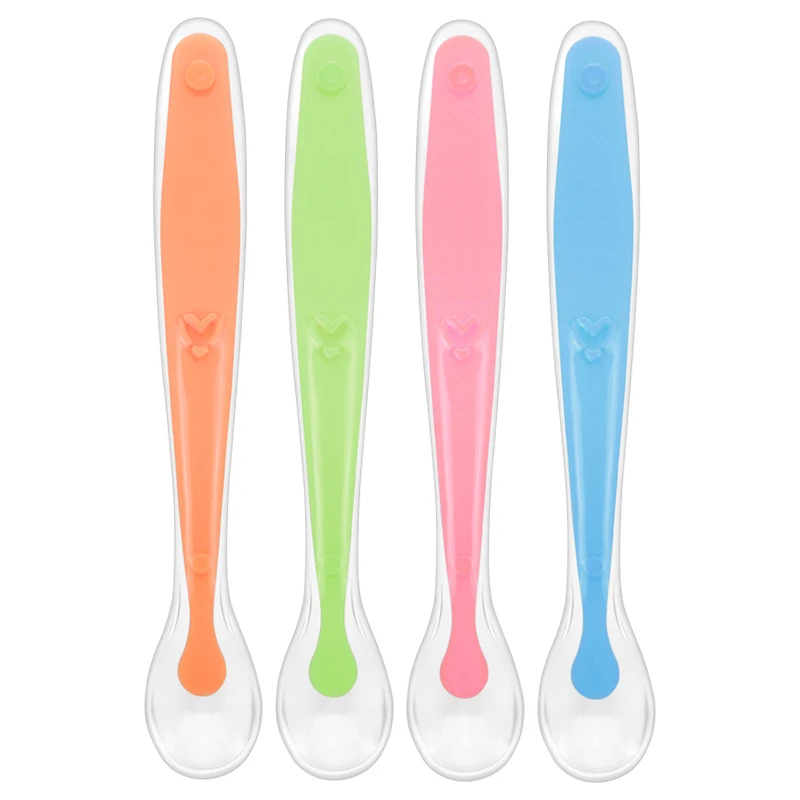 First Stage Toddler Weaning Feeding Soft Spoons Silicone Baby Spoons