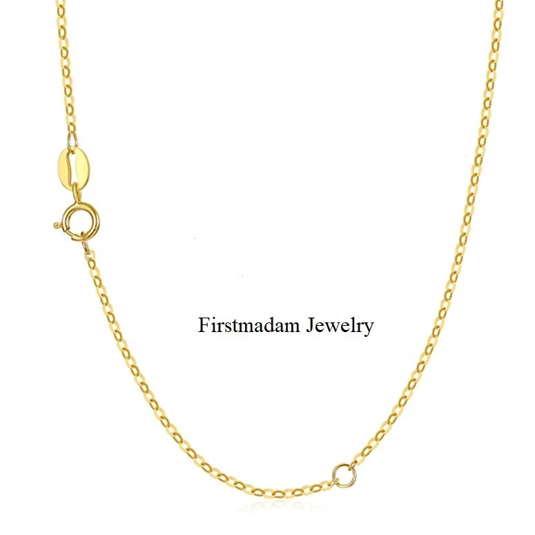 Firstmadam Spot AU750 Pure 18K Gold O Shaped Chain Necklace Jewelry Accessories