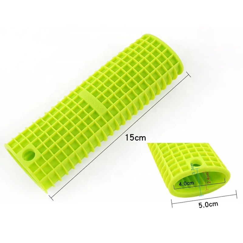 Flexible custom printed logo silicone anti heat pot handle cover holders for hot pan handle sleeve