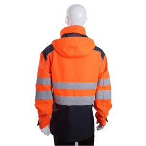 Fluorescent yellow Safety high visibility waterproof work wear traffic reflective jacket with EN ISO 20471