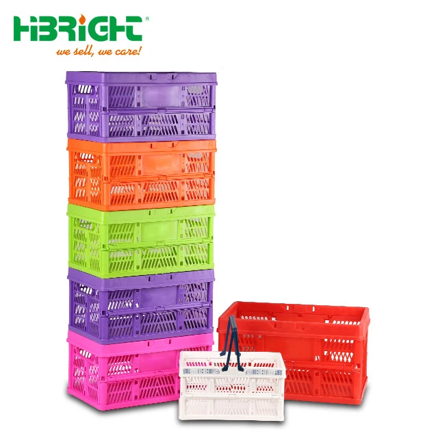 Foldable awesome Stackable Berry Container Portable Mesh Logistic Box Vegetable Fruit Turnover Plastic Crate