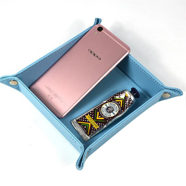 foldable colorful faux leather serving tray