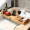 Folding multi-function bathtub holder mobile phone iPad wine holder bubble bath retractable adjustment with foot shelf bobracket