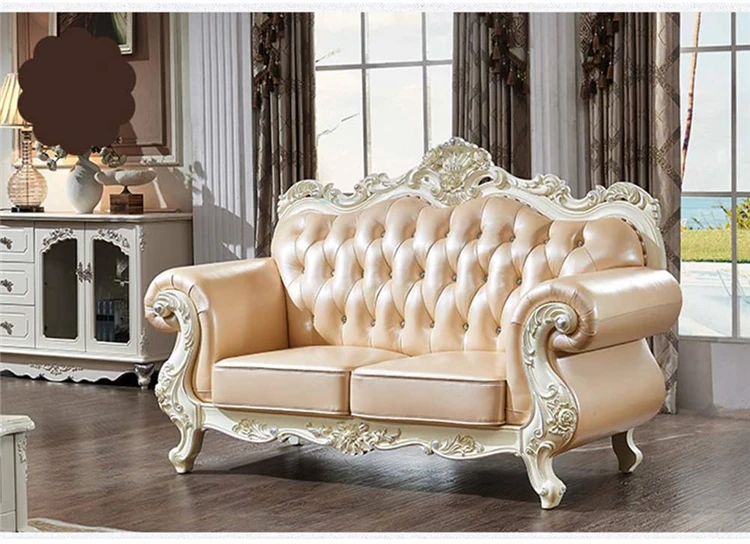 Foshan Factory Corded Settee Foam Play Couch Traditional Sitting Room Furniture Sofa Set Luxurious Durable European Sofa
