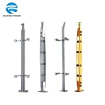 Foshan hot sale simple stable safety stair supporting 304 hardware pipe stair railing post