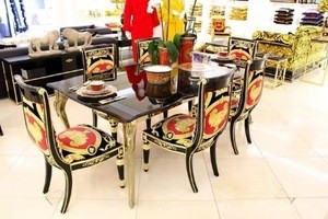 Foshan  italy brand  living room red black varsace armchair dining room chair