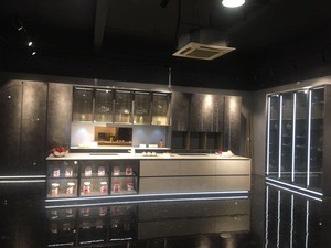 Foshan Manufacturer Handless Mett Glossy Kitchen Cabinet