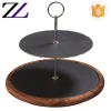 Fountain round hardware cupcake dessert marble rods display high tea wooden rustic 3 tier hanging black slate cake stand wedding